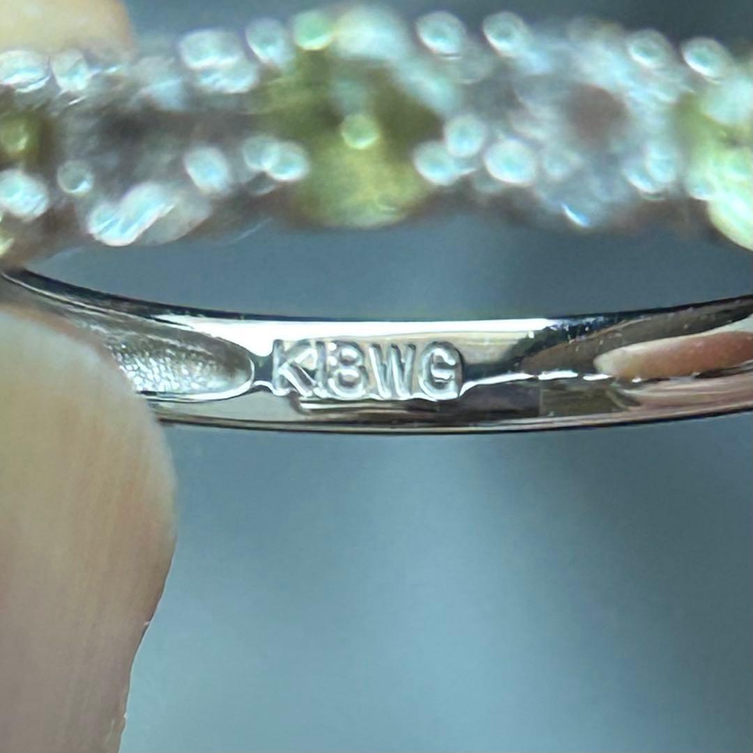 マリ　ガーネット　ホワイトトパーズ　ハーフエタニティ　リング　指輪　K18