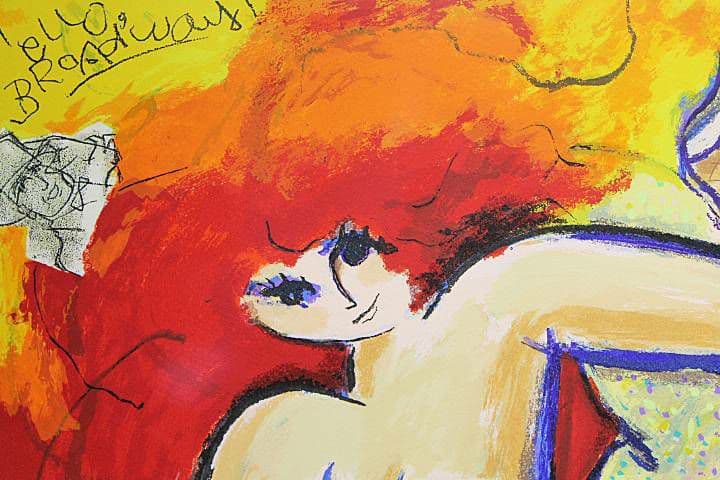 マイケル・ルー　『ハロー ブロードウェイ』 版画　直筆サイン　猫　絵