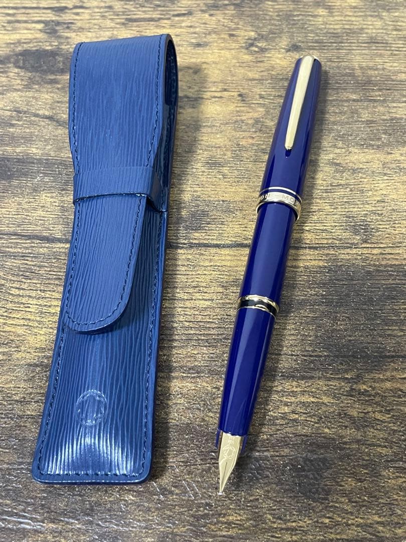 試筆のみ　ジェネレーション　ネイビー　万年筆　14k　中細字　純正ペンケース付
