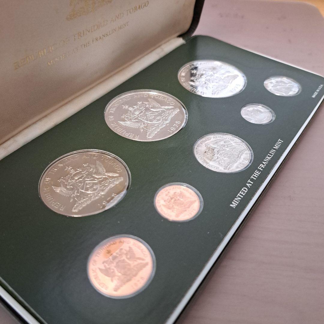 何*い様 1978　トリニダードトバゴ共和国　貨幣　プルーフセット　銀　白銅　青