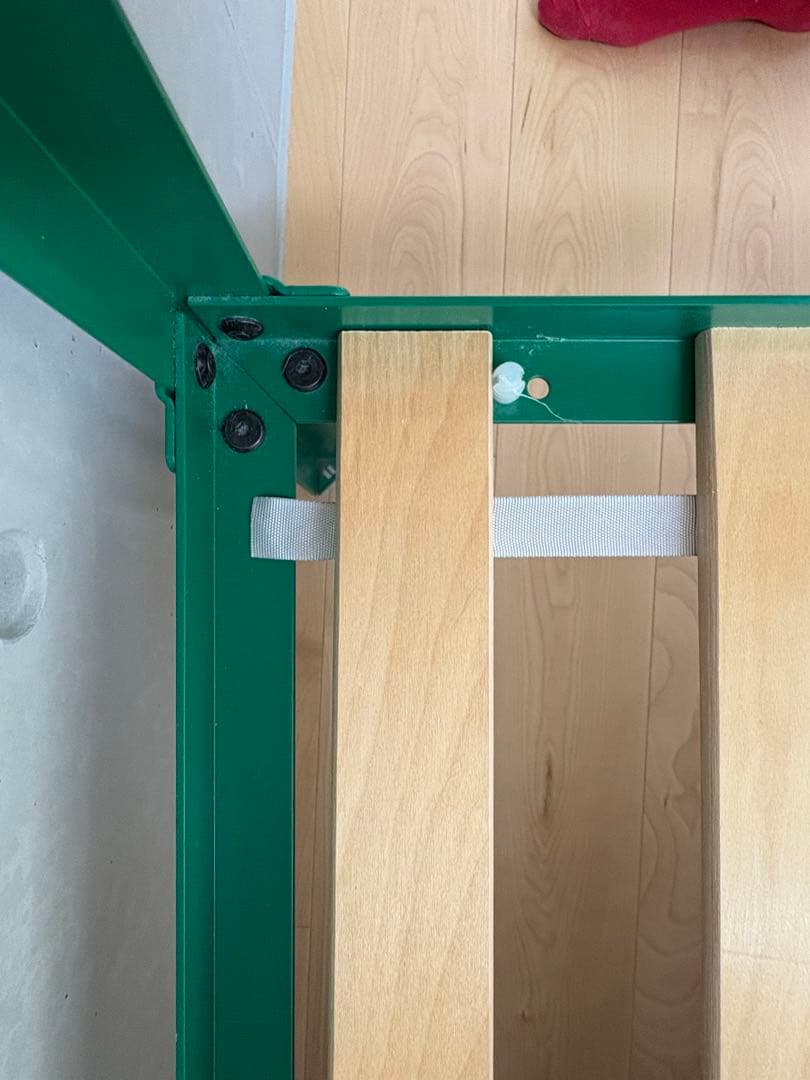 【IKEA廃盤】シングルベッドフレーム緑とスノコのセット　GRIMSB