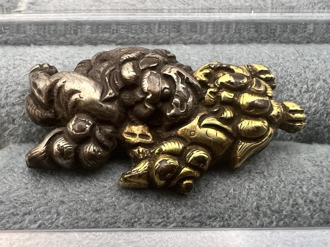 【海】江戸明治期　金具　龍　獅子　蛍文など　５点セット　金銀象嵌　銅鉄製　骨董品