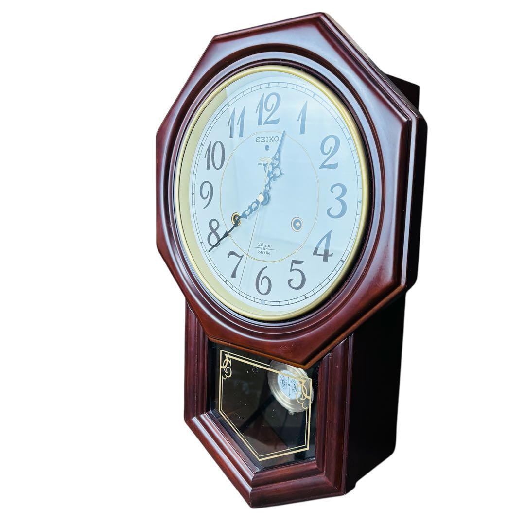 【美品】SEIKO セイコー　RQ205B 電波時計　柱時計