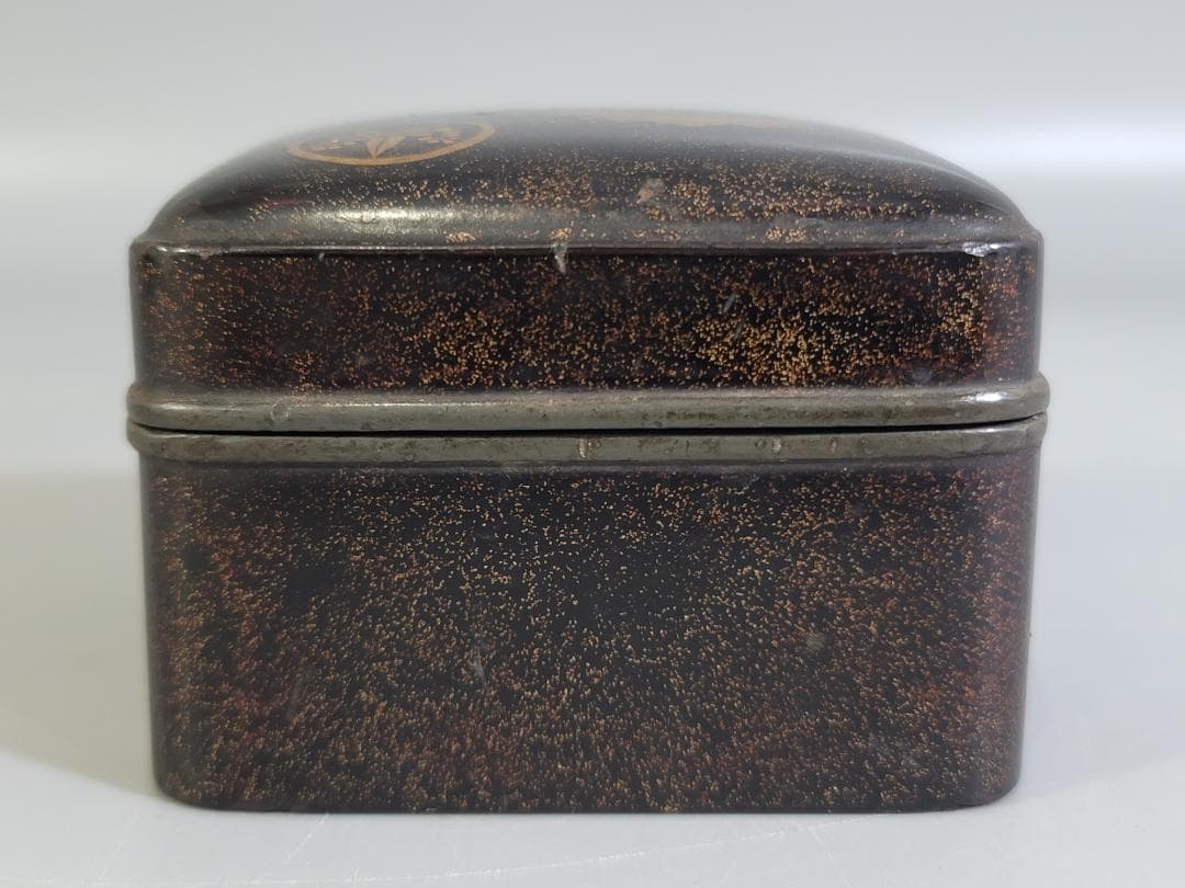 DT340 古美術 時代蒔絵 錫口 香合 蓋物