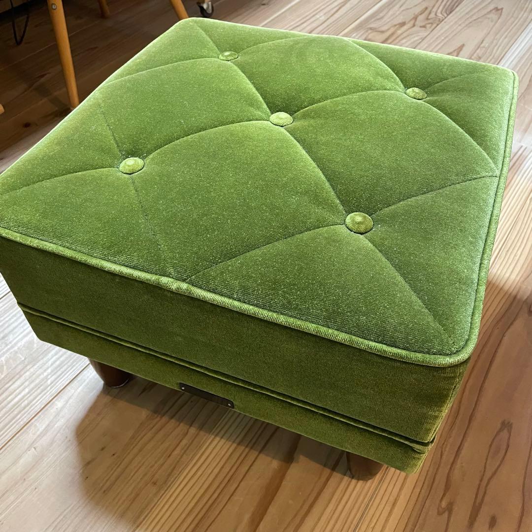 最終値下げ　カリモク60 オットマン モケットグリーン　ミッドセンチュリー
