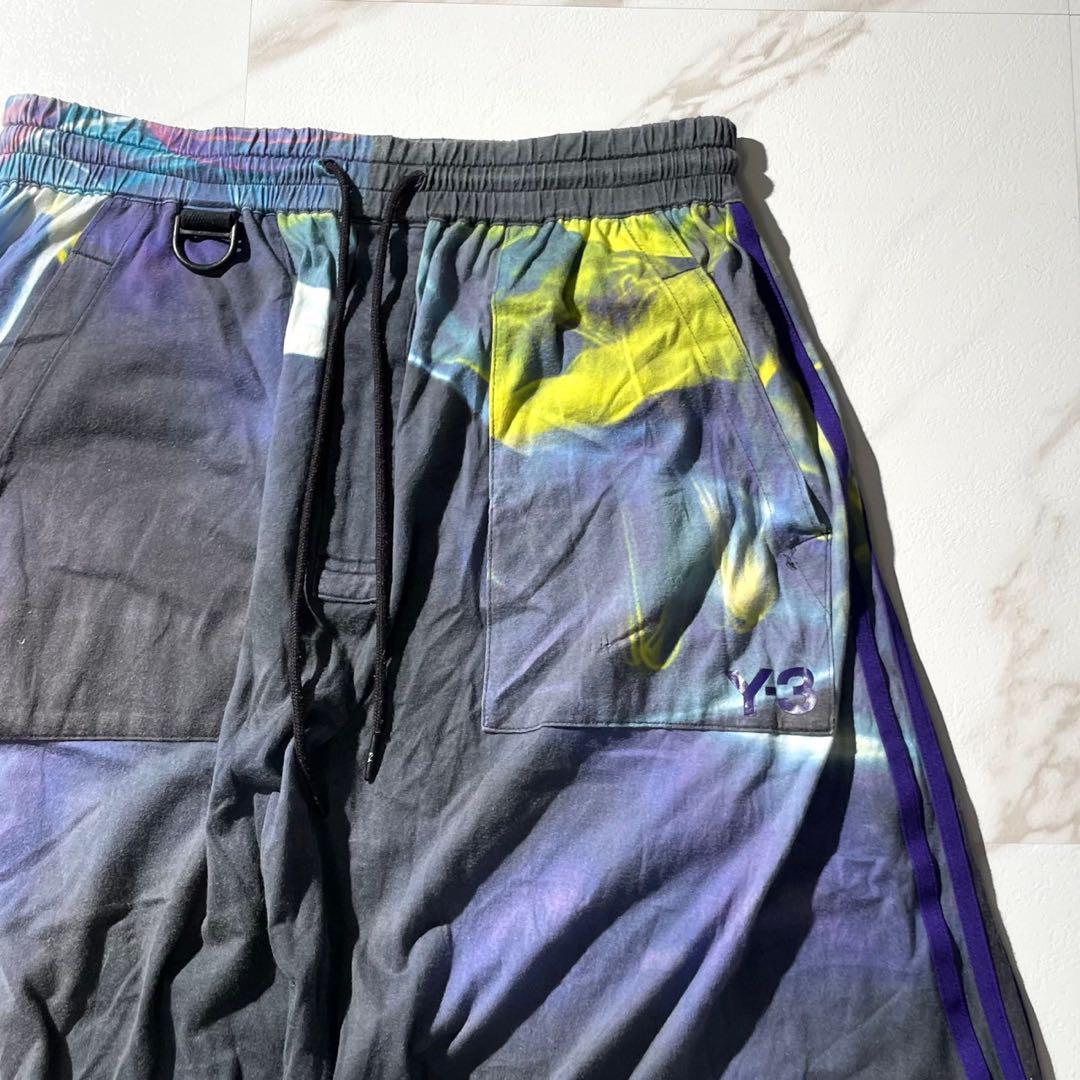 美品⭐️Y-3 サルエルパンツ 総柄 スリーストライプス ブランドロゴ Mサイズ