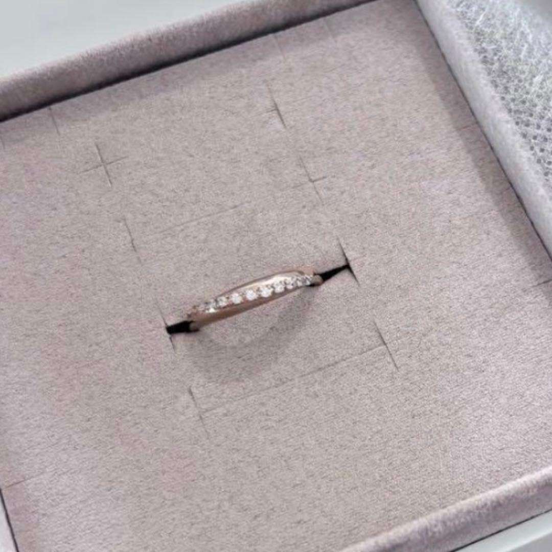 ete オンライン限定 ビジュークレセントムーンリング ピンクゴールド 11号