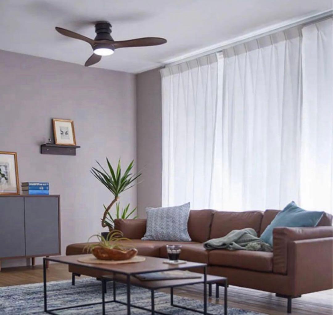 新品!LOWYA シーリングファンライトニュージャバリア2 ブラック/ブラウン