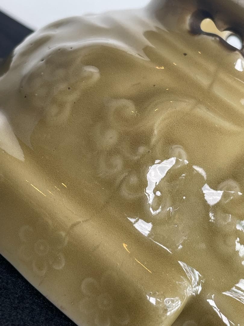 三田青磁 江戸後期 霊芝雲文 青海波陽刻 青磁 台鉢 鉢 盃洗 菓子器 王地山焼