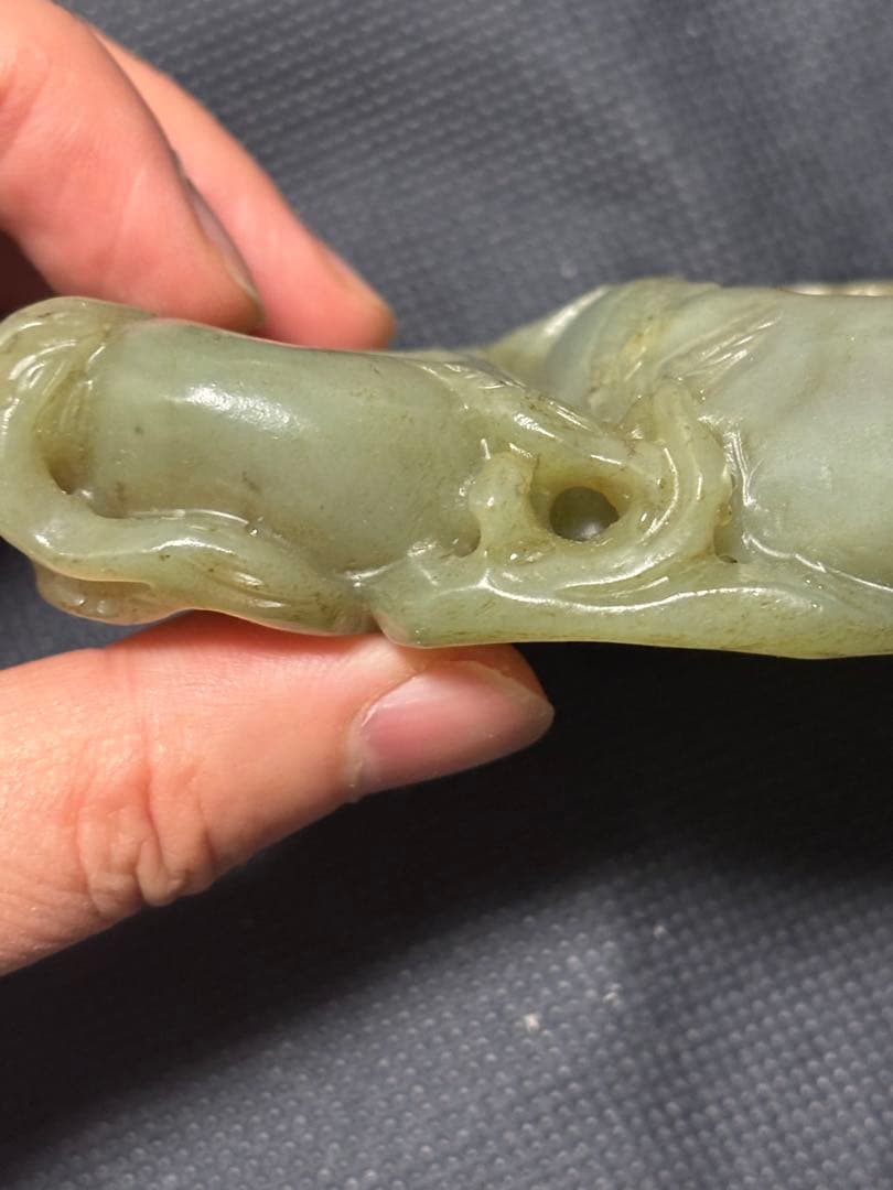 中国古美術品　清の時代　和田青玉 砡　筆洗　蘇工　188g