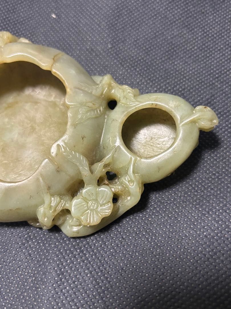 中国古美術品　清の時代　和田青玉 砡　筆洗　蘇工　188g