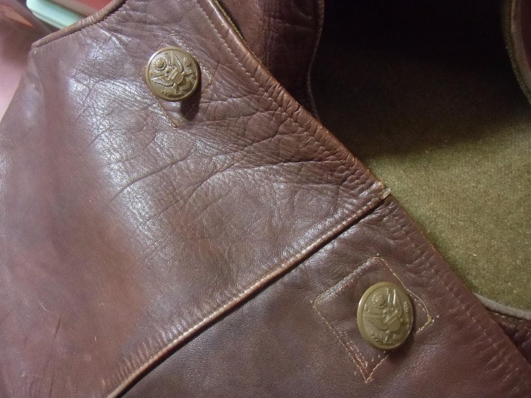 ＢＥ１９４０年代＊ベルギー軍＊レザー/革ジャーキン（実物）