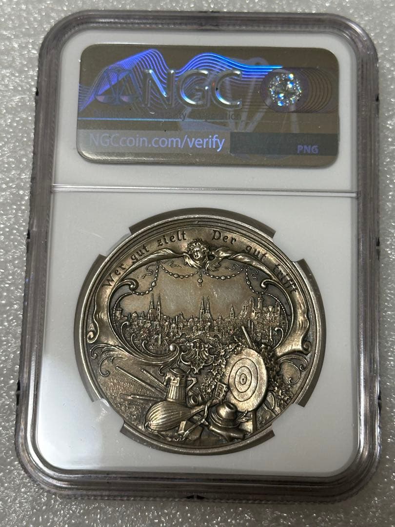 1897年 ドイツ・ニュルンベルク：第12回 ドイツ全国射撃祭 銀製記念メダル