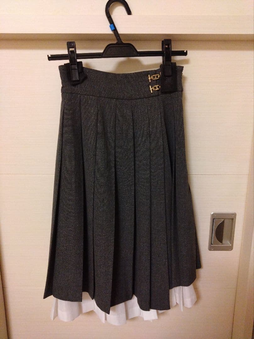 SNIDEL プリーツレイヤードミディスカート　グレー