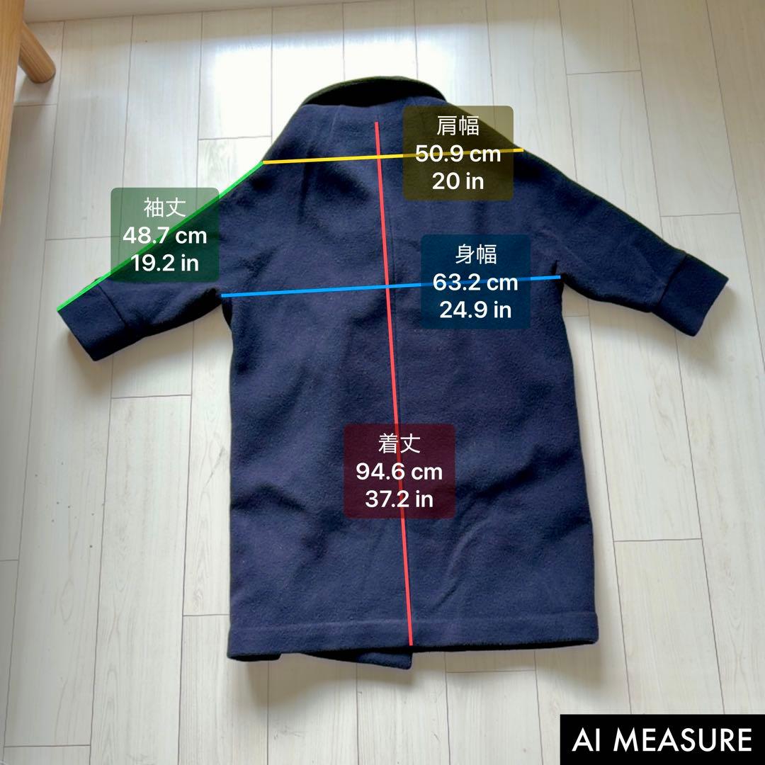 美品✨ティッカ テントコート ウール ダブルボタン　ネイビー　ロングコート　F