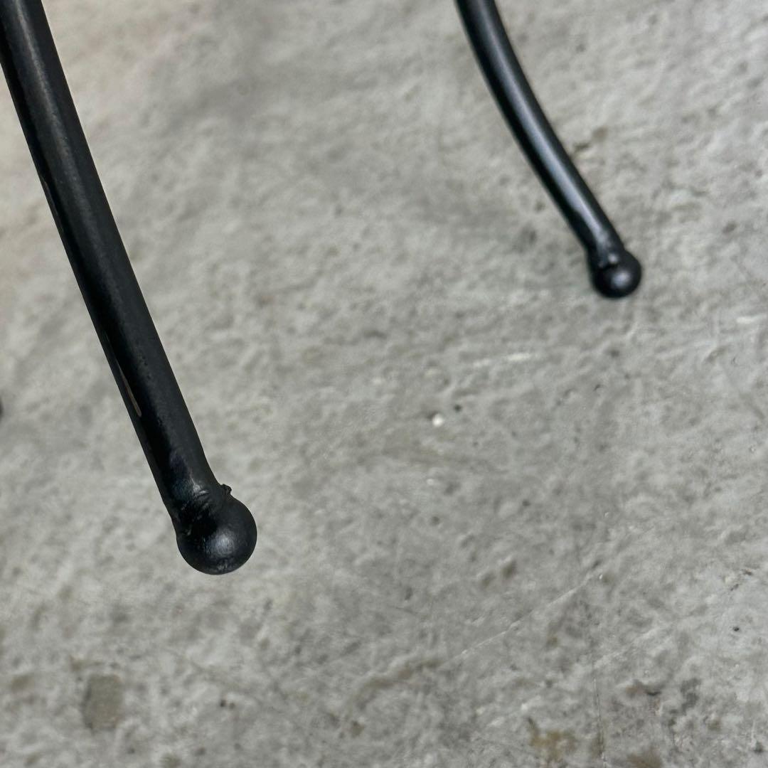 ワインベルベット×アイアン曲線脚スツール｜ロココモダンデザイン 椅子 ベロア調