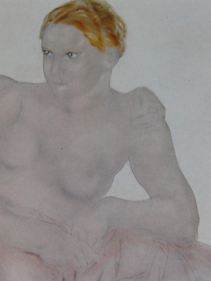 藤田嗣治、【二人の少女】、希少な額装用画集より、厳選、新品額装、マット額装付