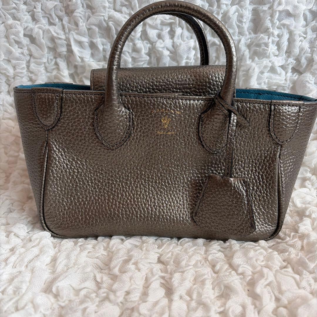 ADMJ マイクロミニトートバッグ 2wayショルダー ブロンズ　ブルー