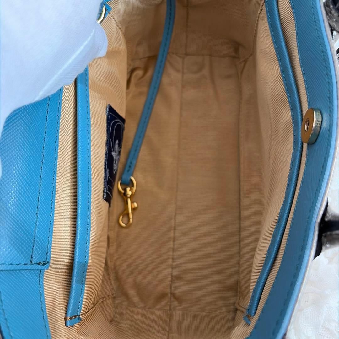 ADMJ マイクロミニトートバッグ 2wayショルダー ブロンズ　ブルー