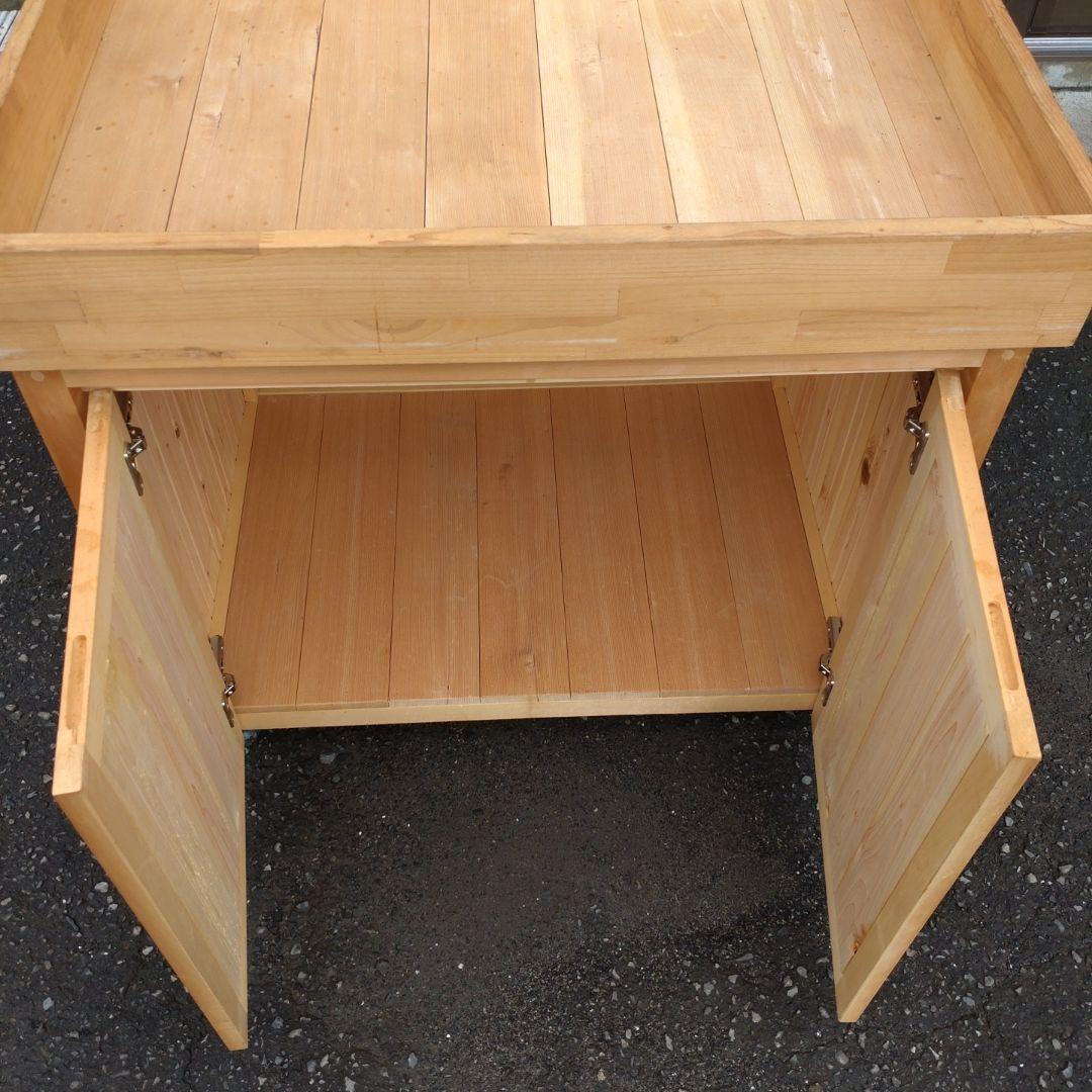 【送料込み】木製キャビネット・サイドボード　収納　DIY台