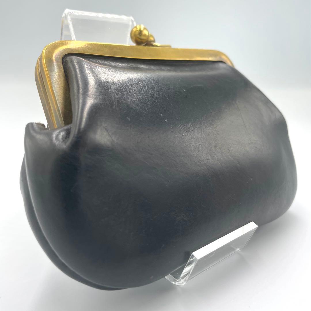 N25 コンパクトウォレット 財布 がま口 レザー ブラック