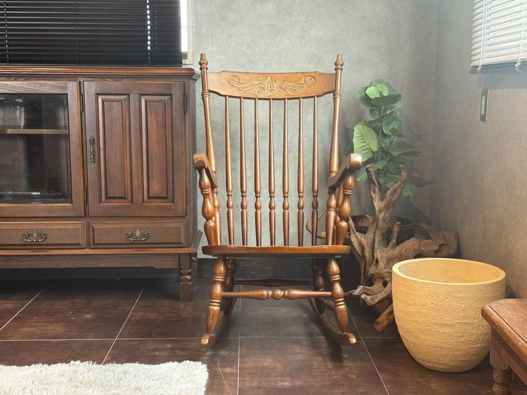 希少　太平WINDS アンティーク　ロッキングチェア　ヴィンテージ　木彫　nZ