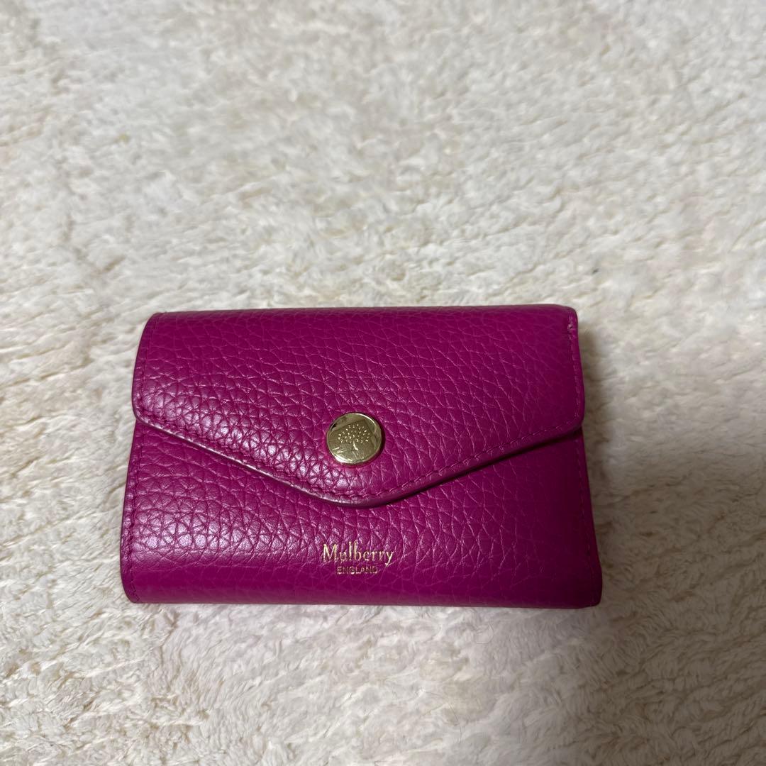 Mulberry パープル 三つ折り財布