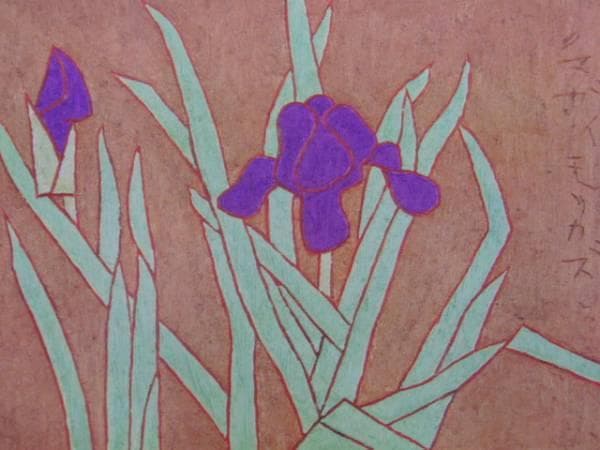 熊谷守一、あやめ、希少限定画集画、新品額付