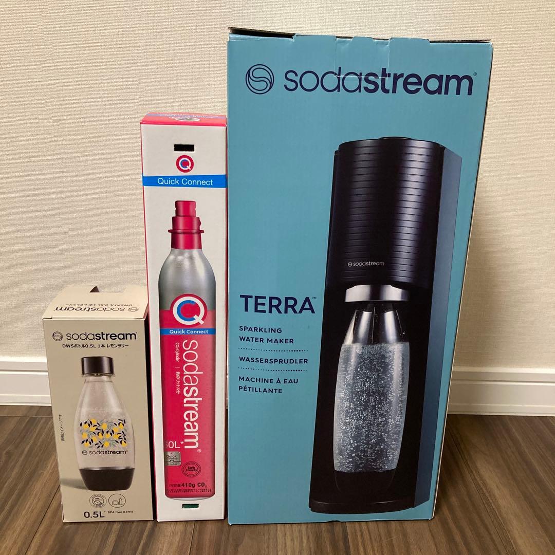 【新品】SodaStream TERRA スターターキット +ガスシリンダー 黒