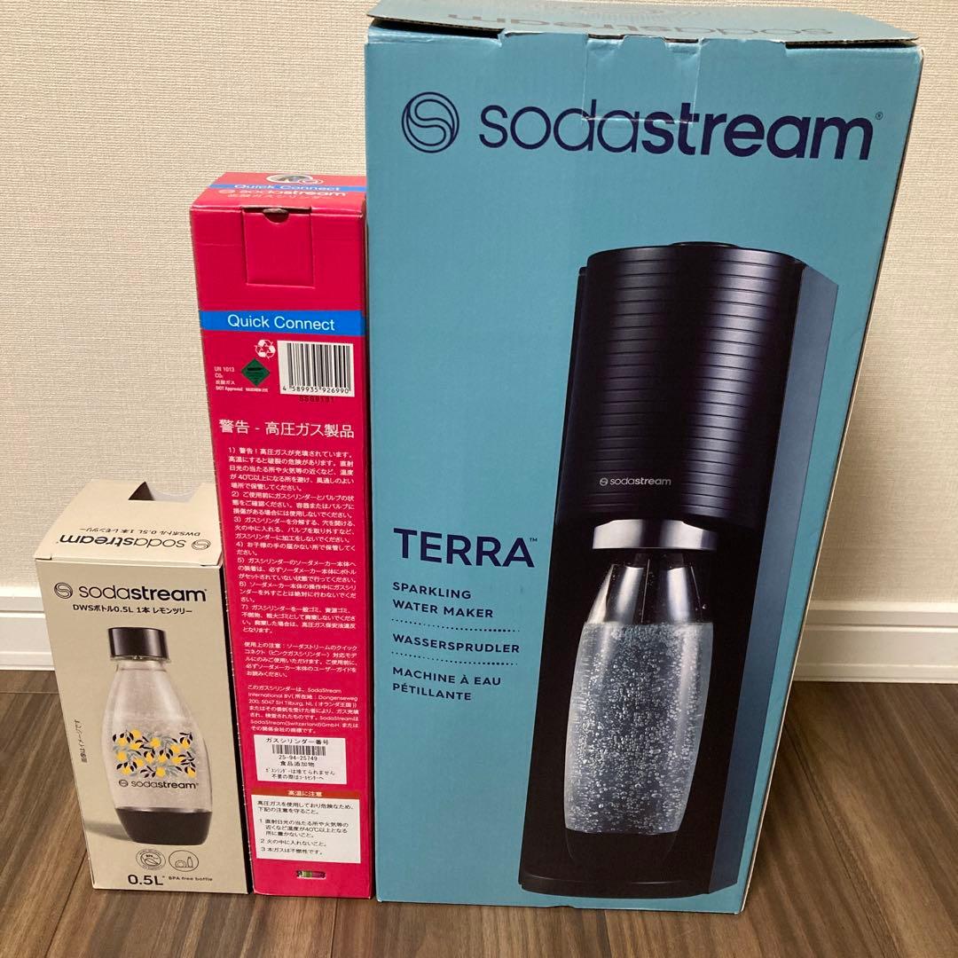 【新品】SodaStream TERRA スターターキット +ガスシリンダー 黒
