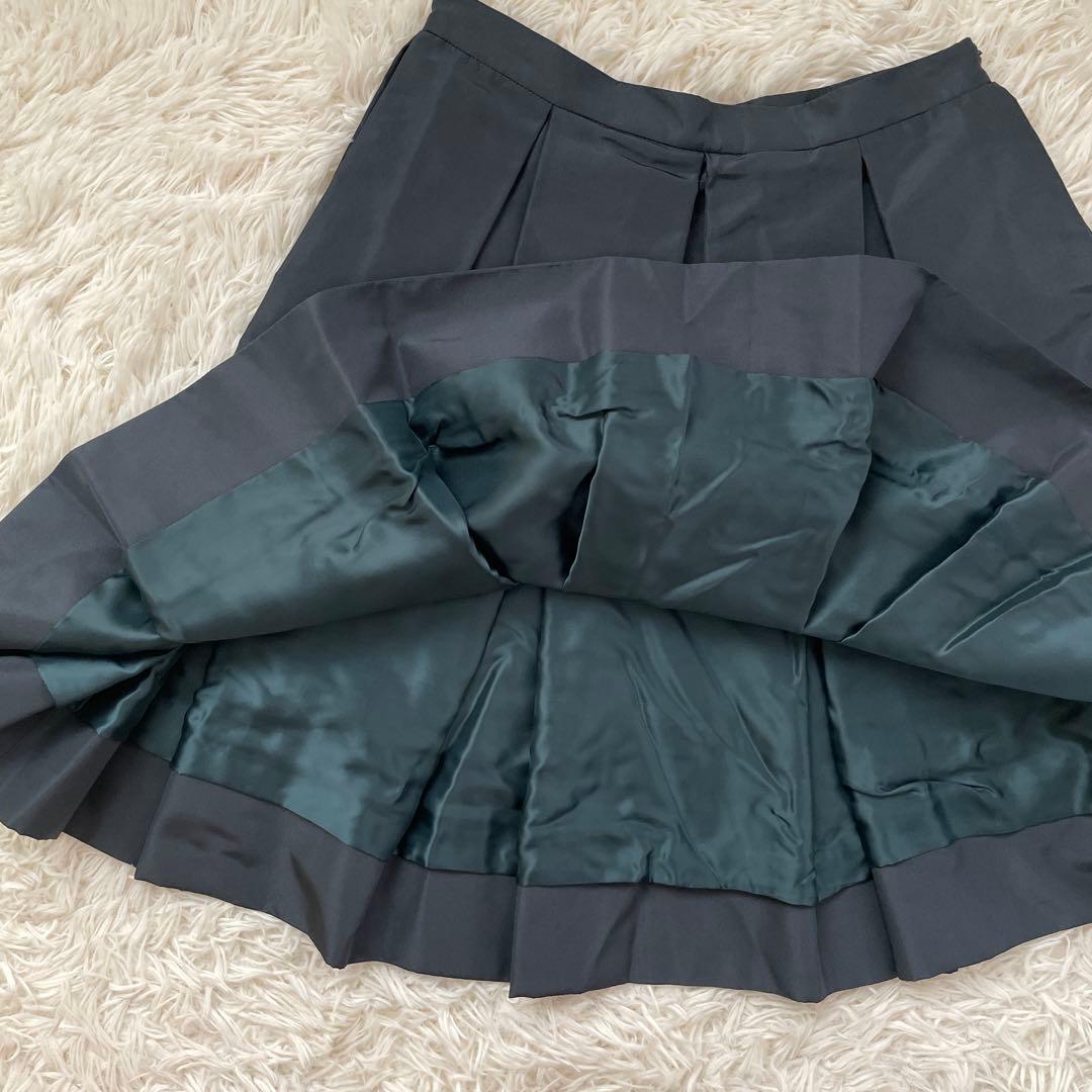 【新品・未使用】PRADA シルク スカート ネイビー 40