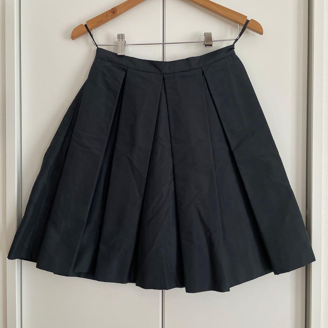 【新品・未使用】PRADA シルク スカート ネイビー 40
