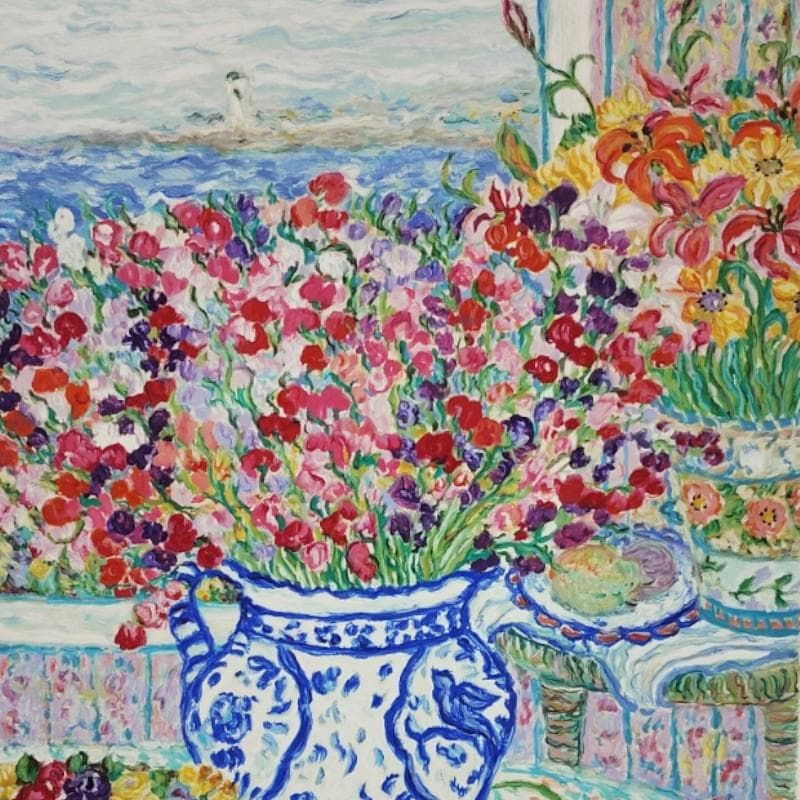 ☆レスリー・セイヤー☆「フラワーファンタジ－」シルクスクリーン　女流画家！