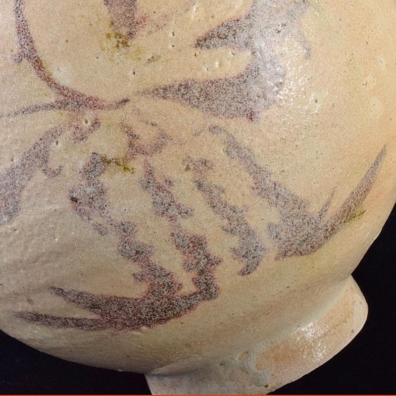 大発 中国　釉裏紅　花文　玉壺春瓶　金継ぎ直し　V　R7961