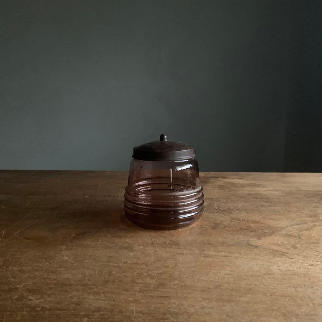 古い ガラス キャンディポット ガラス容器 古道具 アンティーク