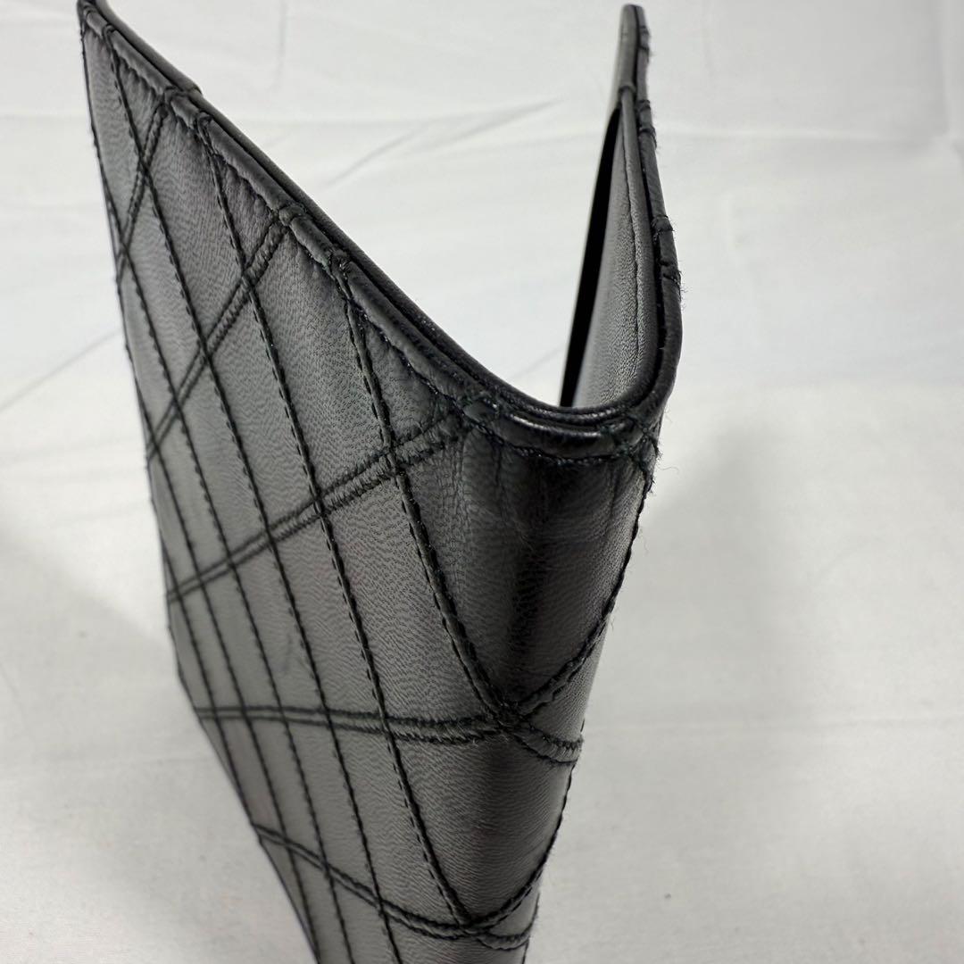 【良品】CHANEL マトラッセ レザー パスポートケース ブラック