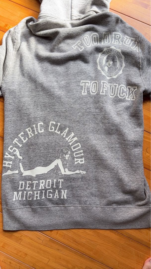 HYSTERIC GLAMOUR グレー M ジップアップパーカー