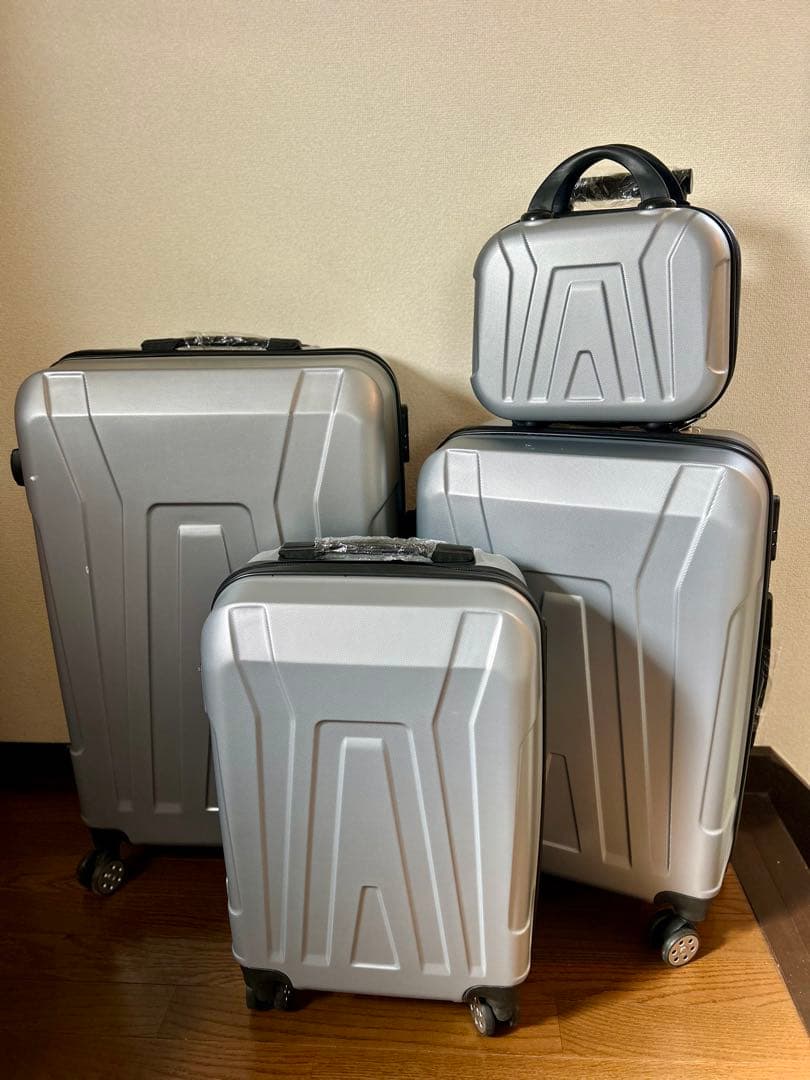 4点セット スーツケース ブルー 軽量 大型 機内持込 在庫処分 B品 旅行