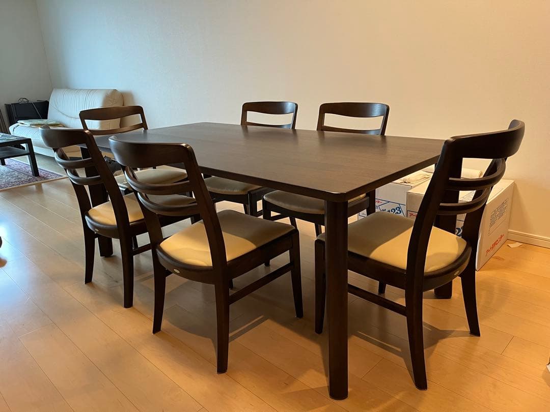 ibata 飛騨家具　ナラ　ダークブラウン ダイニングテーブル