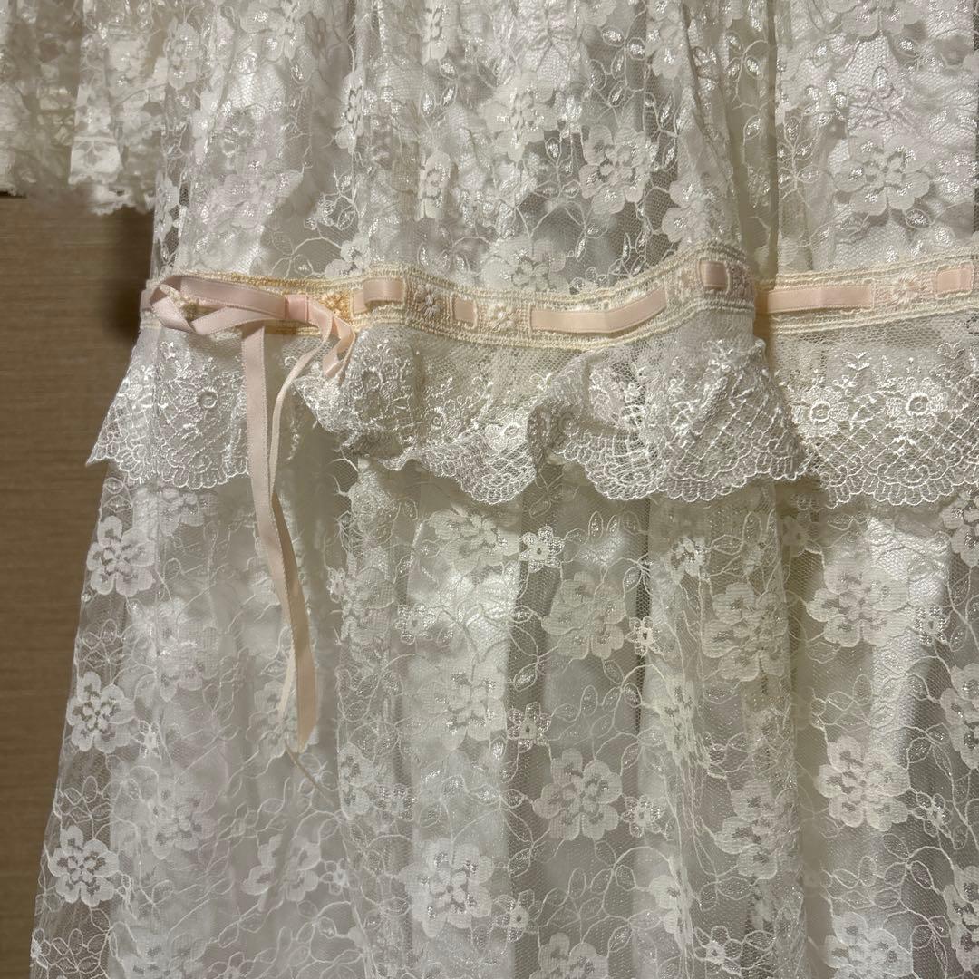 レトロ古着 総レース&リボン⋈ ドレス ヴィンテージ 古着 白
