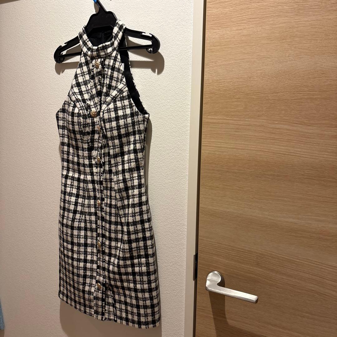 Sugar Angel Rチェック柄ハイネックミニドレスS