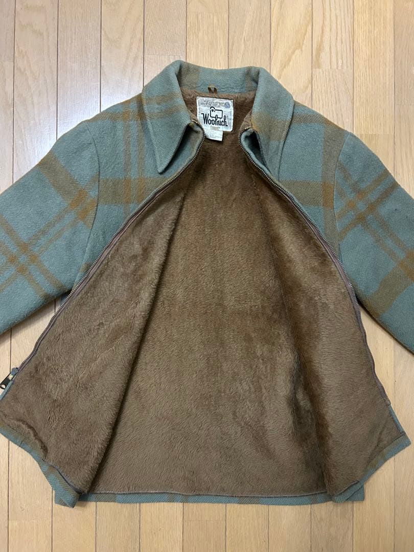 70's Woolrich ウールチェックジャケット 裏ボア　良配色