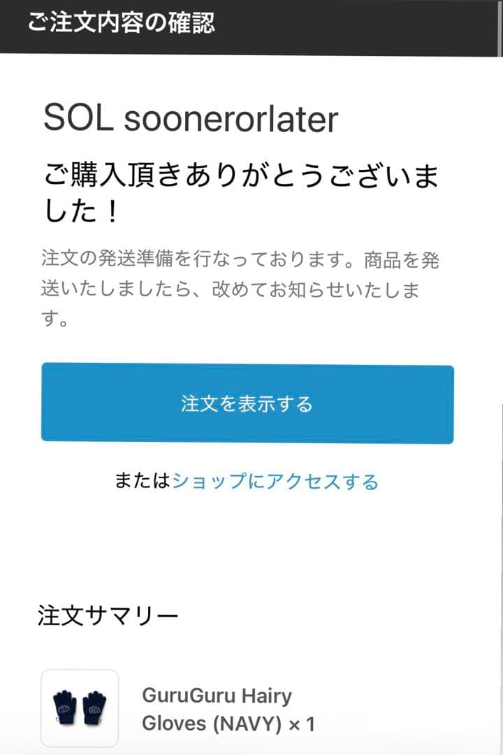 SOL soonerorlater 手袋 ネイビー