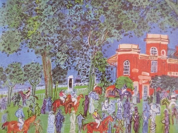 デュフィ、ドーヴィルの競馬場、希少画集画、新品高級額、額装付、状態良好