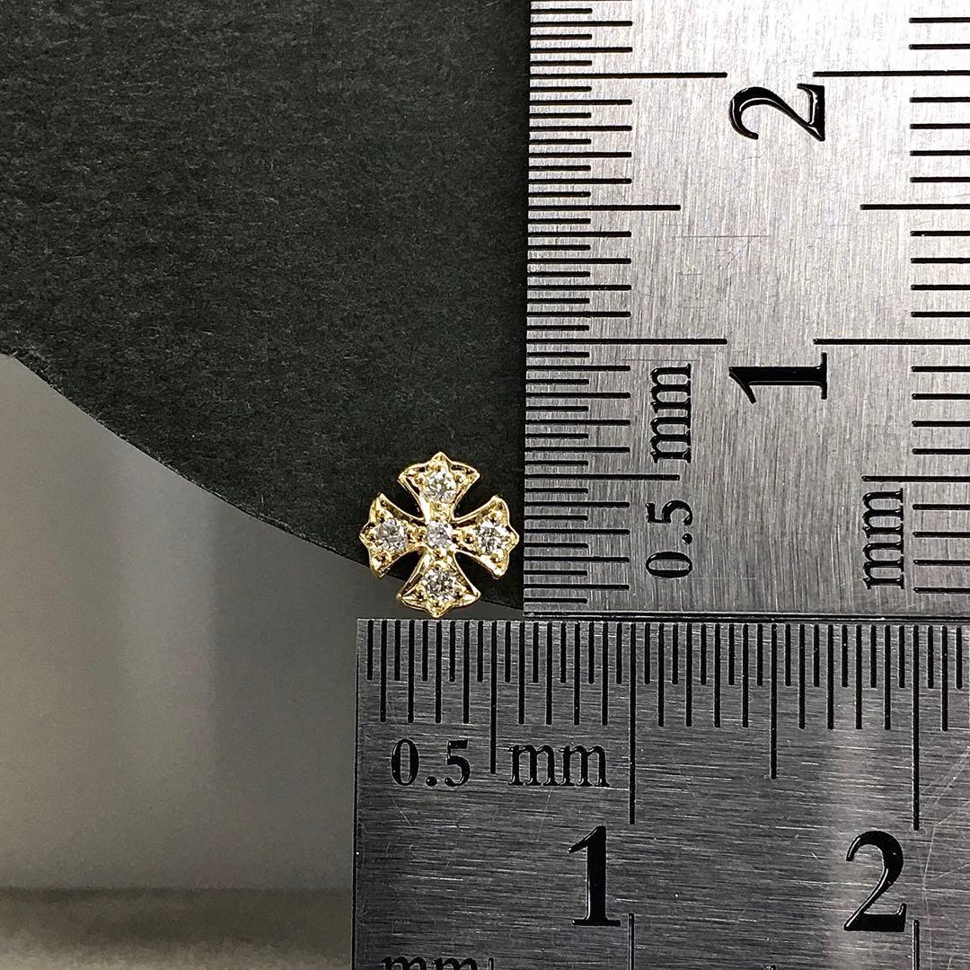 K18YG ダイヤクロス スタッドピアス イエローゴールド 18金