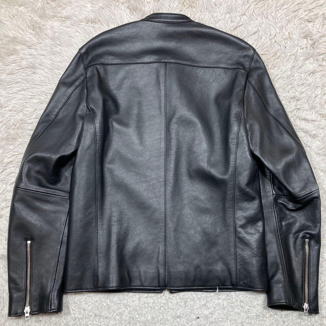 極美品 リドム ライダースジャケット シングル シープスキン 希少Lサイズ 黒