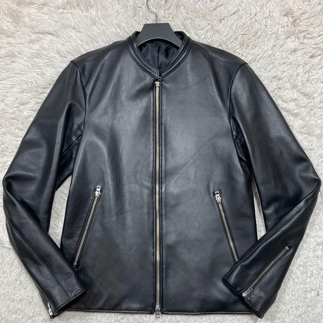 極美品 リドム ライダースジャケット シングル シープスキン 希少Lサイズ 黒