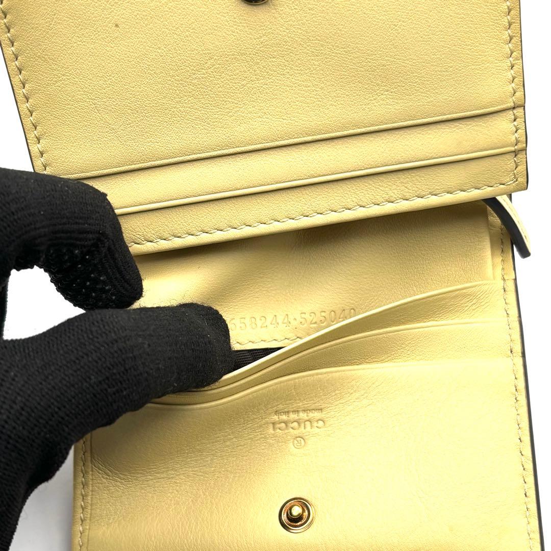 希少 グッチ ダイアナ パイソン マーモント GG バンブー 二つ折り財布 箱