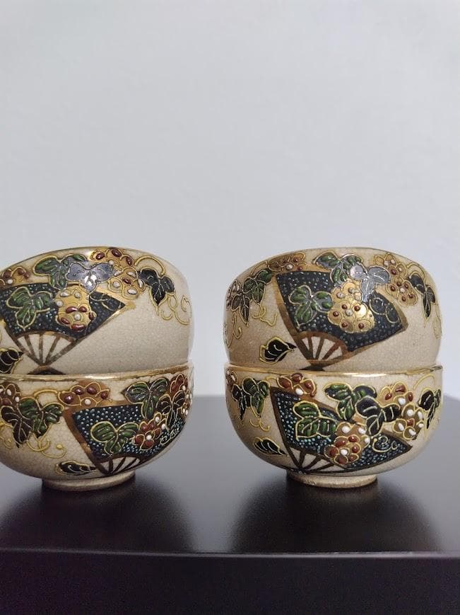 年代物　古清水　清水焼　湯呑　湯冷まし　急須茶器3点セット　陶器製　焼物