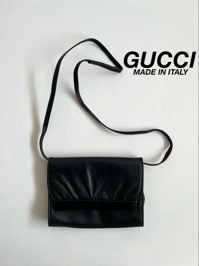 バッグ OLD GUCCI LEATHER ONE SHOULDER BAG